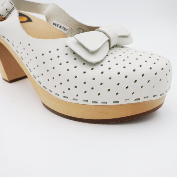 RARE Swedish Hasbeens Mimmi Heeled Slingback Sandal White EU 40/9 M - Picture 9 of 16